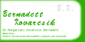 bernadett kovarcsik business card